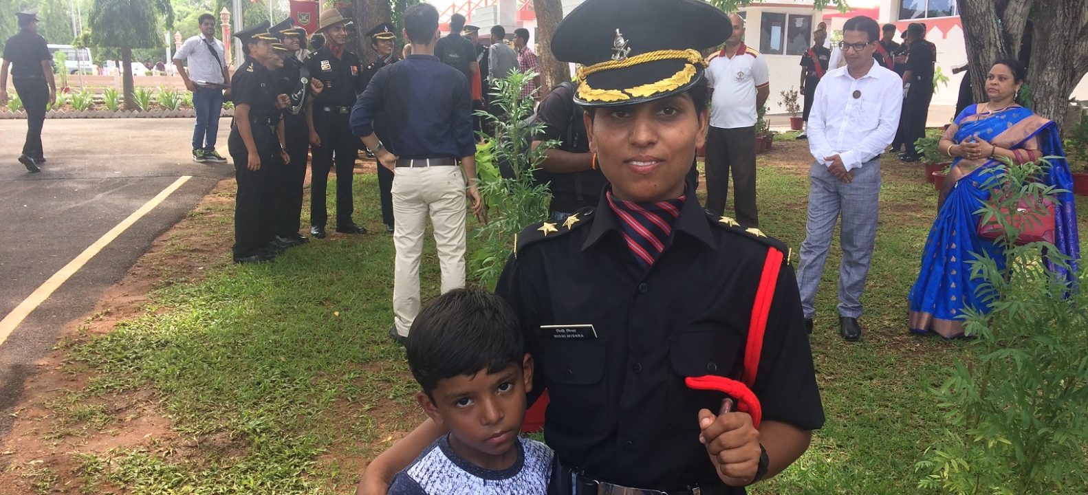 Lieutenant Nidhi Mishra with her son Suyash