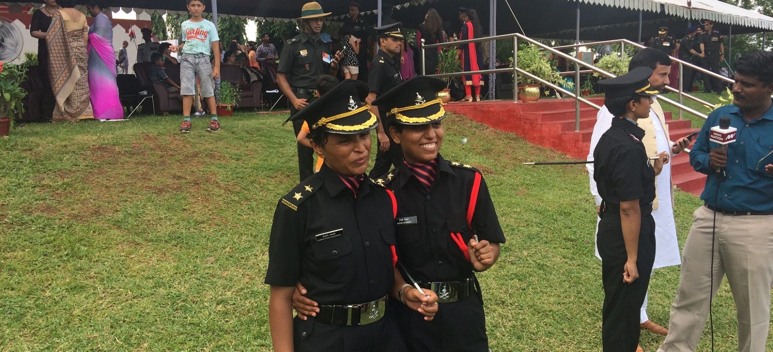 Lieutenant Nidhi Mishra with Lieutenant Swati Mahadik who also passed out from OTA along with her